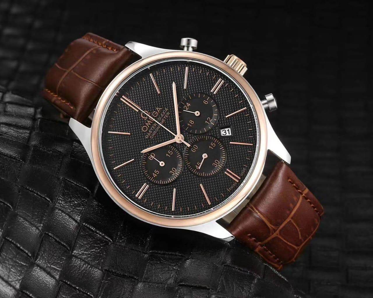 Omega Chronograph leather - Timezoo